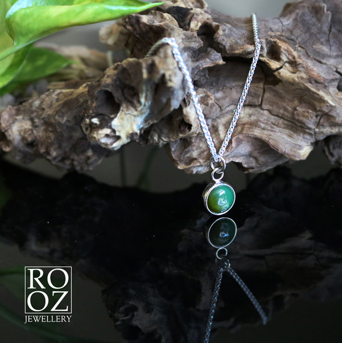 Oval Jade Silver Necklace