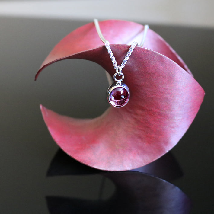 Purple Spinel Silver Necklace