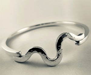Forged Silver Bangle