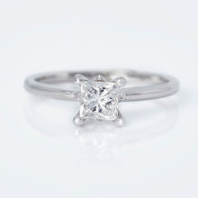 Load image into Gallery viewer, Princess Cut Diamond Solitaire Engagement Ring