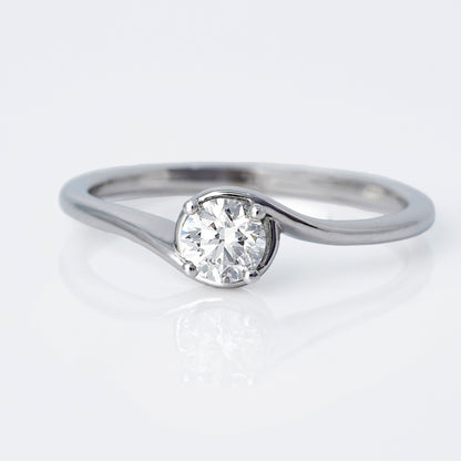 Twisted Solitaire Diamond Engagement Ring