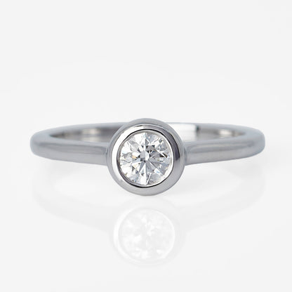 Open style Bezel Set Engagement Ring
