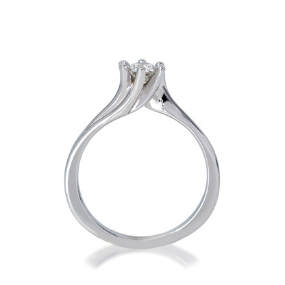 Twisted Six Prongs Natural diamond gold Engagement Ring