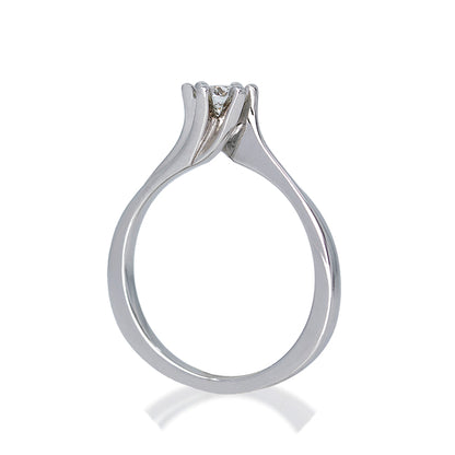 Twisted Six Prongs Natural diamond gold Engagement Ring