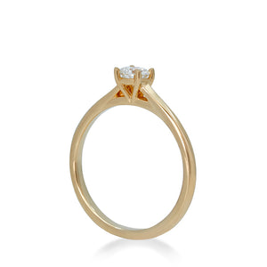 Solitaire Round Diamond Yellow Gold Engagement Ring