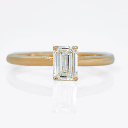 Emerald-Cut Lab-Grown Diamond and Yellow Gold Engagement Ring