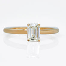 Load image into Gallery viewer, Baguette Cut Diamond Yellow Gold Engagement Ring