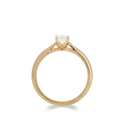 Emerald-Cut Lab-Grown Diamond and Yellow Gold Engagement Ring