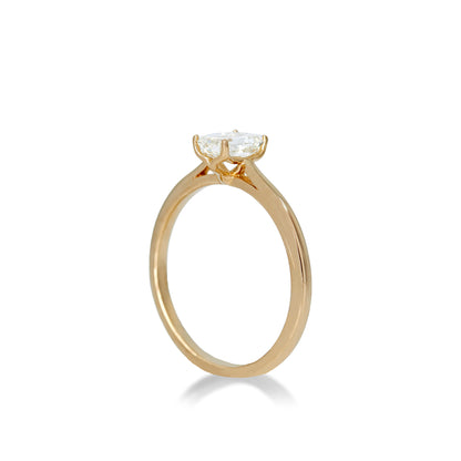 Emerald-Cut Lab-Grown Diamond and Yellow Gold Engagement Ring