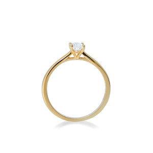 Oval Natural Diamond Yellow Gold Engagement Ring