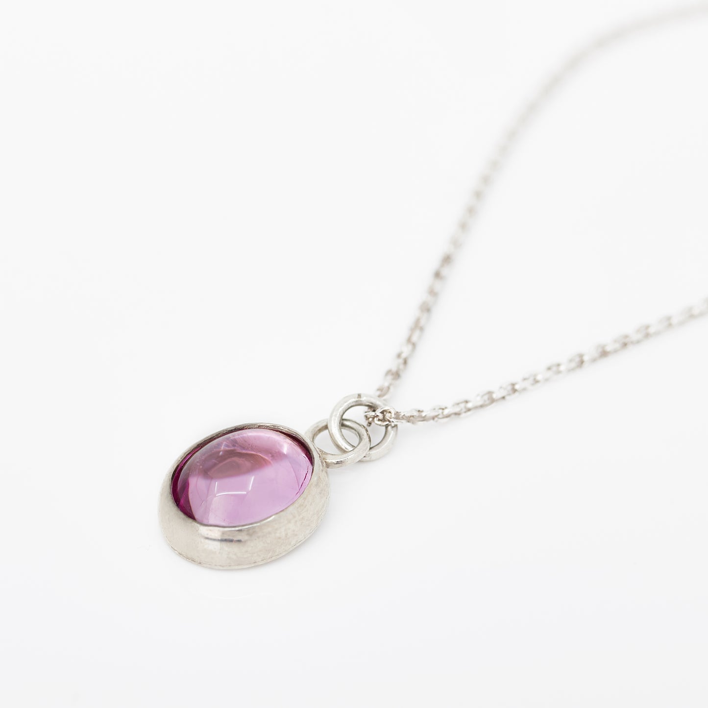 Purple Spinel Silver Necklace
