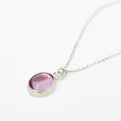 Purple Spinel Silver Necklace