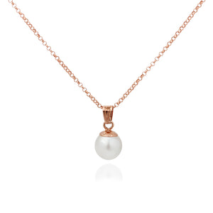 Single Pearl Rose Gold Necklace