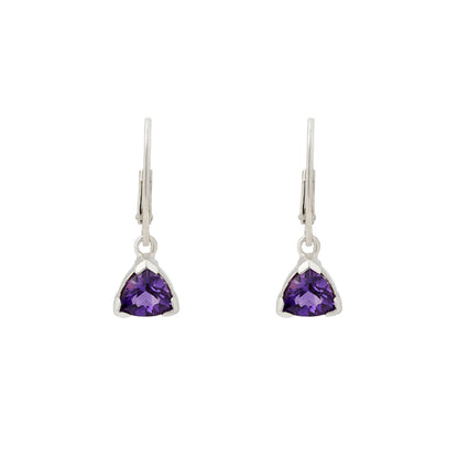 Trilliant Amethyst Earrings