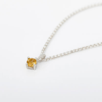 Delicate Round Citrine Gallery Necklace