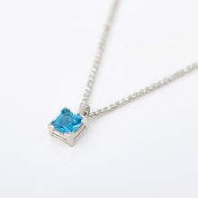 Load image into Gallery viewer, Silver Square Topaz Pendant