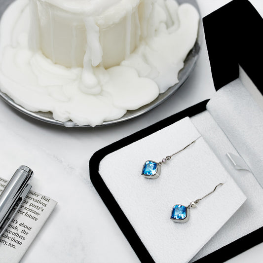 Topaz Earrings w/ Diamonds